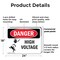 Signmission High Voltage Danger Sign, Plastic, 24in W x 18in L, 2PK OS-2PACK-DS-P-1824-L-2186 - alternate 4